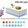 High Gloss Coffee Table with Storage Drawers LED Light Living Room White