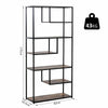 Wood BookShelf Industrial Style 6 Tier Living Room Display Rack Organiser