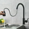 Black Kitchen Sink Taps Pull Out Spray Mixer Single Lever Swivel Spout Brass Tap