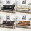 3 Seats Faux Leather Sofa Living Room Armchair Metal Legs Simple Modern 4 Colors
