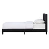 Wooden Double Bed Frame PU Leather Bed Platform with Headboard Upholstered Black