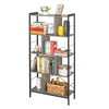 5-Tier Bookshelf Industrial Bookcase Display Metal Frame Storage Ladder Shelf