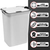 65L Plastic Large Laundry Basket with Lid Washing Hamper Dirty Clothes Storage