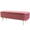 VELVET STORAGE OTTOMAN BENCH POUFFE FOOTREST BEDROOM LIVINGROOM SEAT