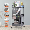 3 Tier Kitchen Trolley Cart Handle Slim Rolling Wheel Storage Basket Rack Salo