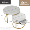 Round Nesting Coffee Table Stacking Side Tables Set with Storage Drawer White