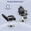 Hydraulic Barber Chair Salon Chair Height Adjustable 360° Swivel Reclining Back