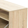 Modern Small TV Unit Cabinet Stand Coffee Table 2 shelves 2 doors White Oak