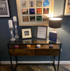 Vintage Console Table Glass Industrial Sideboard Shelf Storage Drawer Metal Legs