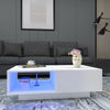 White High Gloss LED Modern Coffee Table Wooden Drawer Storage Living Room
