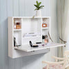 Wall-Mounted Home Office Computer Desk Dressing Table Cabinet with Shelves mMDF