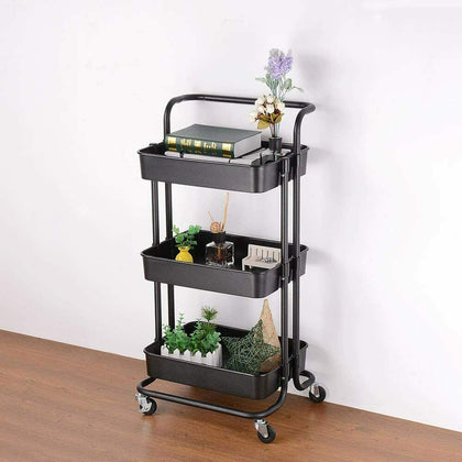 Utility Rolling Storage Cart Rolling Trolley Organizer Coffee Bar Cart Service