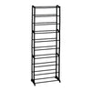 10 Tier Stackable Shoe Rack Storage Rack Black Organiser Shelf Unit Space Saving