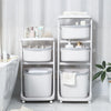 Laundry Basket Washing Clothes Plastic Hamper Bin Trolley Bathroom Storage Unit