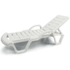 Sun Lounger Outdoor Garden Patio Relaxer White Recliner Bed Terrace Furniture