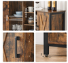 Industrial Storage Sideboard Rustic Metal Cupboard 2 Door Shelf Vintage Cabinet