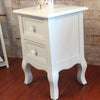 1 Pair White Bedside Tables Unit Nightstand Cabinet with Drawers Bedroom Storage