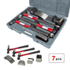 7PC High Quality Car Body Panel Tool Beating Hammer Set Repair Fibre Handle