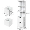 Wooden Bathroom Floor Cabinet Freestanding Cupboard Storage Organizer W/ Drawers