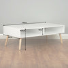Roost White Coffee Table with Storage Shelf Nordic Lounge/Living Room Furniture
