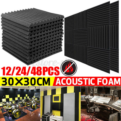 UK Acoustic Foam Panels Sound Proofing Insulation Studio Wall Tiles Closed Cell