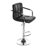 2 Bar Stools Gas Lift Breakfast Bar Chair Kitchen Pub Stool Faux Leather Chrome