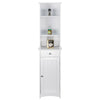 Bathroom Cabinet Storage with Shelves Drawer Free Standing Cupboard Unit White