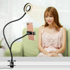 24 LED Camera Long Arm Selfie Flash Ring Light + Mobile Phone Holder USB Clip On