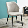 2X Retro Brown/ Grey Dining Chairs Faux Leather Kitchen Dining Room Metal Leg