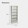 Grey & Ash Wood Veneer Bookcase | Free-Standing Bookshelf With Drawer