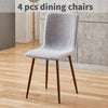 4 Pcs Fabric Dining Chairs Padded Metal Legs Kitchen Lounge Home Office UK Grey