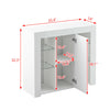 High Gloss Front Doors Sideboard Cabinet Cupboard LED Glass Shelf Buffet White