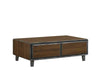 Bretton Walnut Living Room Coffee Table 2 Drawers open Storage Space