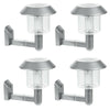 2, 4, 6, 10 x Silver Solar Powered LED Wall Light Outdoor Garden Safety Lighting