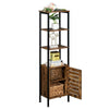 Tall Cabinet 4-Tier Storage Cabinet Door Adjustable Shelf Display Living Room