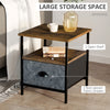 Industrial Bedside Table Drawer Shelf Storage Vintage Metal Retro Side End Table