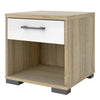 Homeline Modern 1 Drawer Bedside Cabinet / White Gloss Small Bedroom Side Table