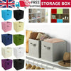 Foldable Storage Canvas Collapsible Folding Box Clothes Organizer Fabric Cube UK