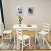 Compact Solid Wood Dining Table and 4 Chairs Set Home Kitchen Furniture 4 Colors