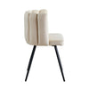 Modern Home Dining Chairs Soft Velvet Petal Backrest Dresser Chair Grey / Pink