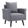 Upholstered Linen Fabric High Back Armchair Single Sofa Wing Chair Lounge+Pillow