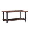 2-Tier Wooden Coffee Table Retro Industrial Style Side Desk Living Room Shelf UK