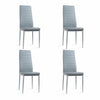 Classic Glass Dining Table and 4 Chairs PU Leather Set Kitchen Home Furniture
