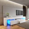 200cm TV Stand Unit Sideboard Cabinet - Matt Body & High Gloss Fronts Doors LED