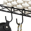 Mondeer 5 Tier Metal Storage Rack w/ 4 Wheels 8 Hooks PP Partition Office Black