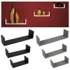 Set Of 3 U Shaped Floating Wooden Wall Mounting Shelf Display Unit Book Storage