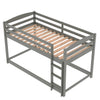 Wooden Bunk Bed w/ Ladder Single 3ft Solid Pine Wood Bed Frame Kids Sleeper Grey