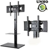 Swivel Floor TV Stand Mount With DVD Player Shelf Cantilever Bracket Space Save