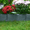 10X Plastic Garden Lawn Cobbled Stone Effect Edging Plant Border Grey