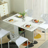Mobile Drop Leaf Kitchen Dining Table Folding Desk w/ 6 wheels Storage Shleves